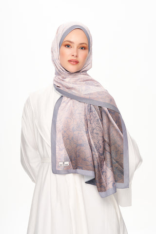 Moi Scarf Écho d’Orient Zéro Poids Desenli Şal Açık Gri