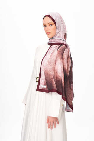 Moi Scarf Écho d’Orient Zéro Poids Desenli Şal Bordo