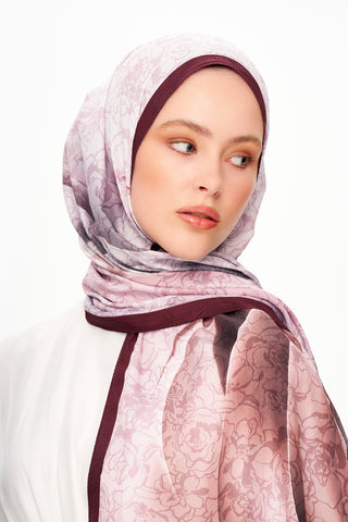 Moi Scarf Écho d’Orient Zéro Poids Desenli Şal Bordo