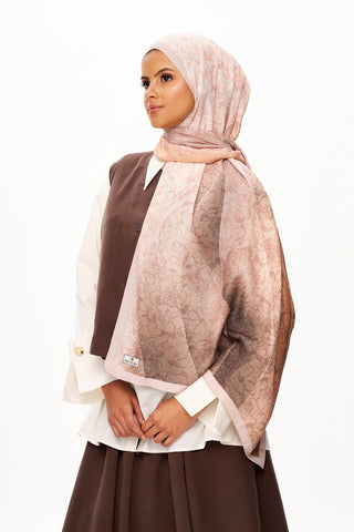 Moi Scarf Écho d’Orient Zéro Poids Desenli Şal Açık Kahve