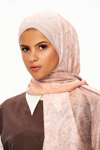Moi Scarf Écho d’Orient Zéro Poids Desenli Şal Açık Kahve