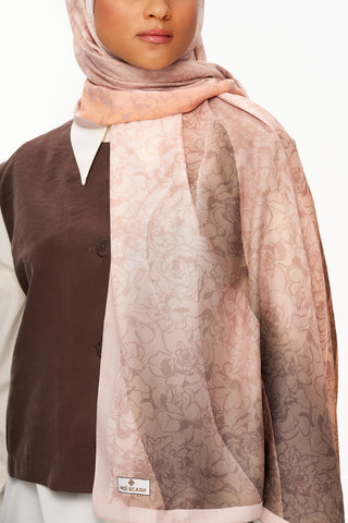Moi Scarf Écho d’Orient Zéro Poids Desenli Şal Açık Kahve