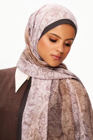 Moi Scarf Écho d’Orient Zéro Poids Desenli Şal Koyu Kahve