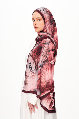 Moi Scarf Bohème Zéro Poids Desenli Şal Bordo