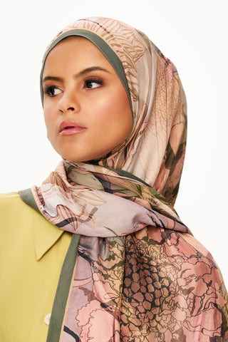 Moi Scarf Bohème Zéro Poids Desenli Şal Açık Yeşil
