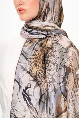 Moi Scarf Bohème Zéro Poids Desenli Şal Duman