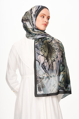 Moi Scarf Bohème Zéro Poids Desenli Şal Haki
