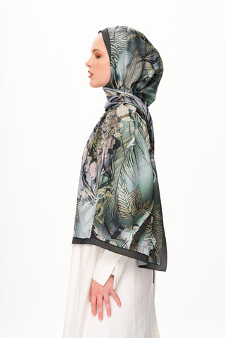Moi Scarf Bohème Zéro Poids Desenli Şal Haki