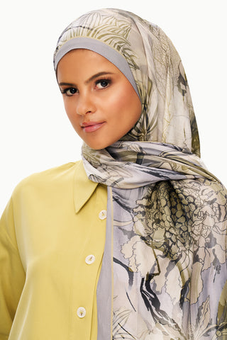 Moi Scarf Bohème Zéro Poids Desenli Şal Yeşil