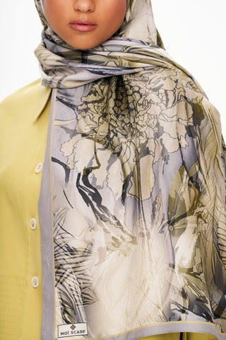 Moi Scarf Bohème Zéro Poids Desenli Şal Yeşil
