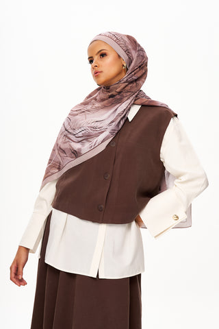 Moi Scarf Bohème Zéro Poids Desenli Şal Çikolata