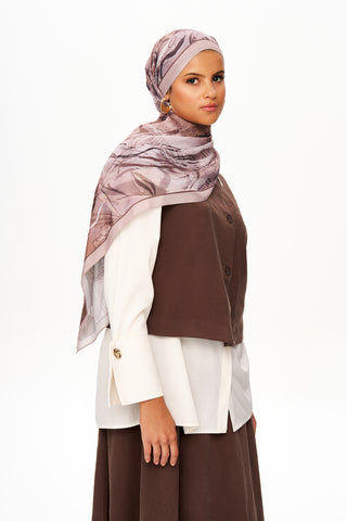 Moi Scarf Bohème Zéro Poids Desenli Şal Çikolata