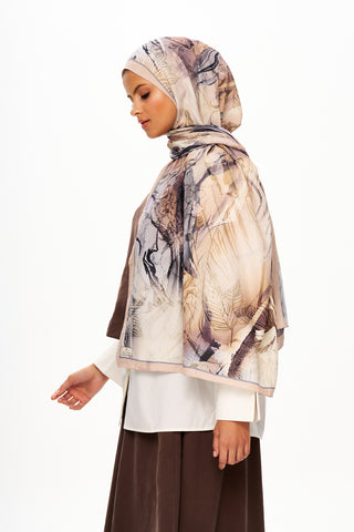 Moi Scarf Bohème Zéro Poids Desenli Şal Gri