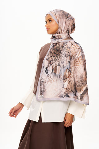 Moi Scarf Bohème Zéro Poids Desenli Şal Sütlü Kahve