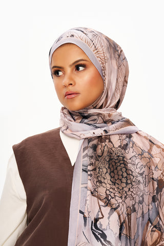 Moi Scarf Bohème Zéro Poids Desenli Şal Sütlü Kahve