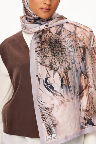 Moi Scarf Bohème Zéro Poids Desenli Şal Sütlü Kahve