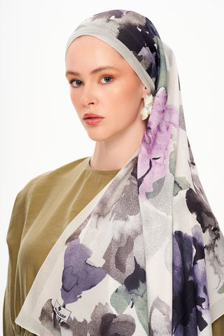 Moi Scarf Brume d’Amour Fransız İpeği Şal Mor