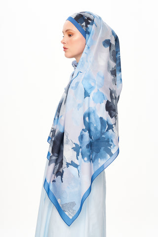 Moi Scarf Brume d’Amour Fransız İpeği Şal Derin Mavi