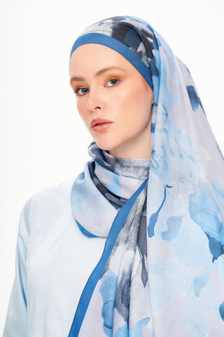 Moi Scarf Brume d’Amour Fransız İpeği Şal Derin Mavi