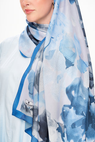 Moi Scarf Brume d’Amour Fransız İpeği Şal Derin Mavi