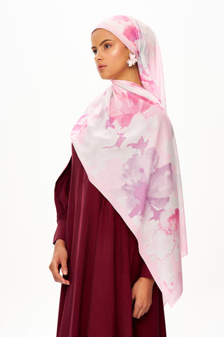 Moi Scarf Brume d’Amour Fransız İpeği Şal Toz Pembe