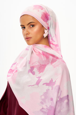 Moi Scarf Brume d’Amour Fransız İpeği Şal Toz Pembe