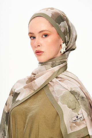 Moi Scarf Brume d’Amour Fransız İpeği Şal Soft Yeşil