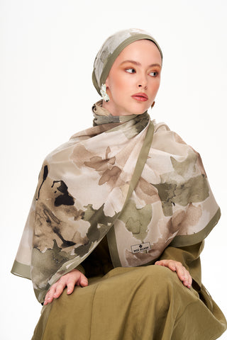 Moi Scarf Brume d’Amour Fransız İpeği Şal Soft Yeşil