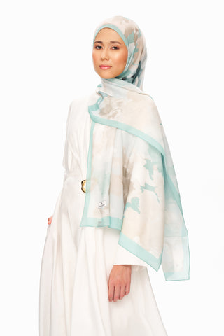 Moi Scarf Brume d’Amour Fransız İpeği Şal Yeşil