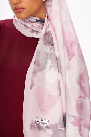Moi Scarf Brume d’Amour Fransız İpeği Şal Pastel Pembe