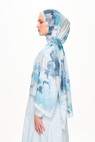 Moi Scarf Brume d’Amour Fransız İpeği Şal Bebe Mavi