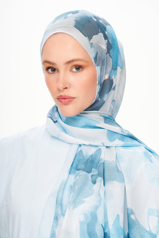 Moi Scarf Brume d’Amour Fransız İpeği Şal Bebe Mavi