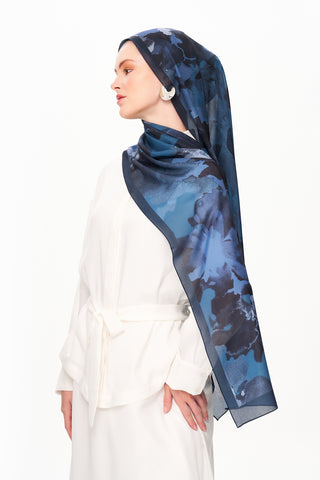 Moi Scarf Brume d’Amour Fransız İpeği Şal Lacivert