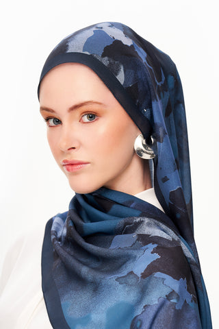 Moi Scarf Brume d’Amour Fransız İpeği Şal Lacivert
