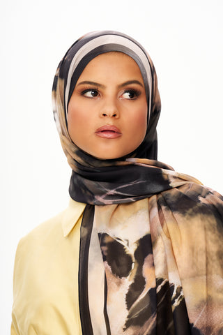 Moi Scarf Souffle du Matin Fransız İpeği Şal Siyah