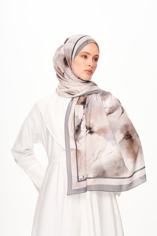 Moi Scarf Souffle du Matin Fransız İpeği Şal Açık Bej