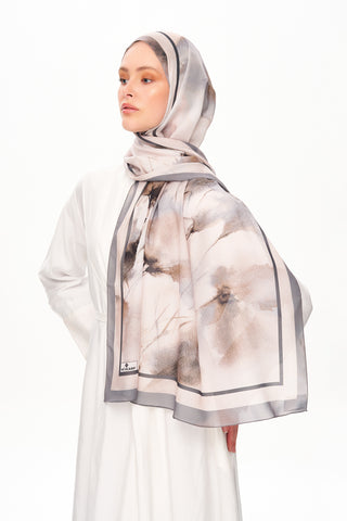 Moi Scarf Souffle du Matin Fransız İpeği Şal Açık Bej