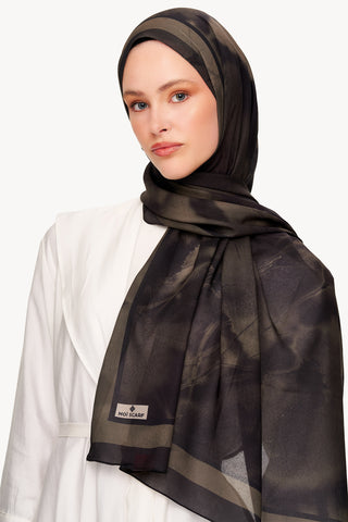 Moi Scarf Souffle du Matin Fransız İpeği Şal Koyu Antrasit