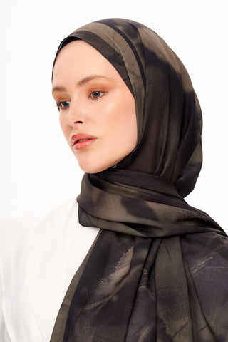 Moi Scarf Souffle du Matin Fransız İpeği Şal Koyu Antrasit