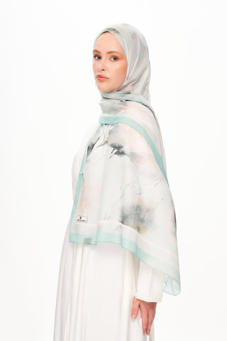 Moi Scarf Souffle du Matin Fransız İpeği Şal Mint