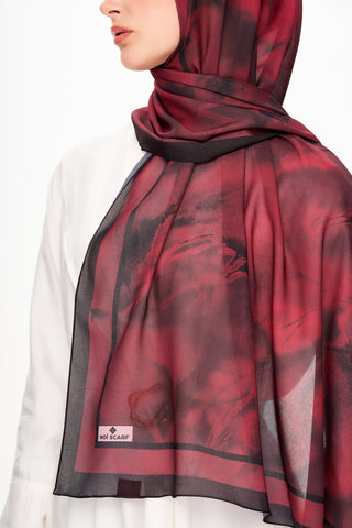 Moi Scarf Souffle du Matin Fransız İpeği Şal Bordo