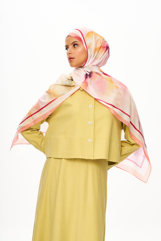 Moi Scarf Souffle du Matin Fransız İpeği Şal Pastel Pembe
