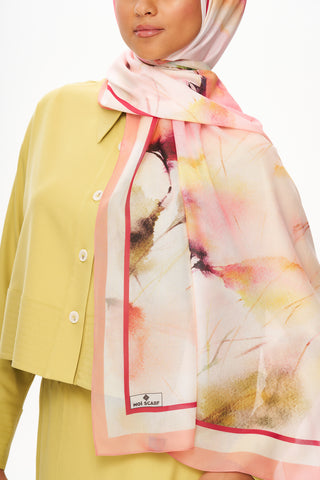 Moi Scarf Souffle du Matin Fransız İpeği Şal Pastel Pembe