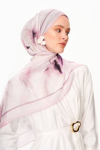 Moi Scarf Souffle du Matin Fransız İpeği Şal Lila