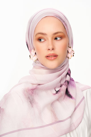 Moi Scarf Souffle du Matin Fransız İpeği Şal Lila