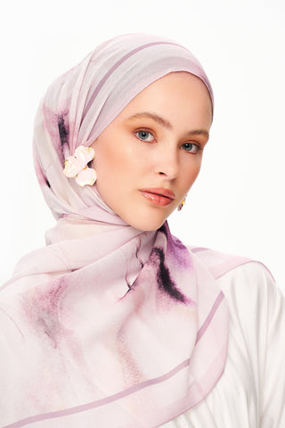 Moi Scarf Souffle du Matin Fransız İpeği Şal Lila