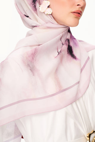 Moi Scarf Souffle du Matin Fransız İpeği Şal Lila
