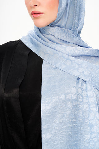 Moi Scarf Perle Premium Jakarlı Şal Bebe Mavi