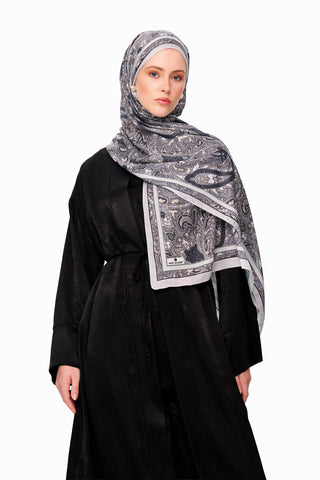 SİLVER ROSE Superior Soft Desenli Şal Siyah