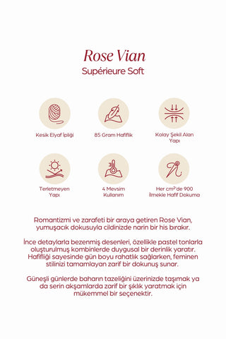 Vian Rose Superior Soft Desenli Şal Mor